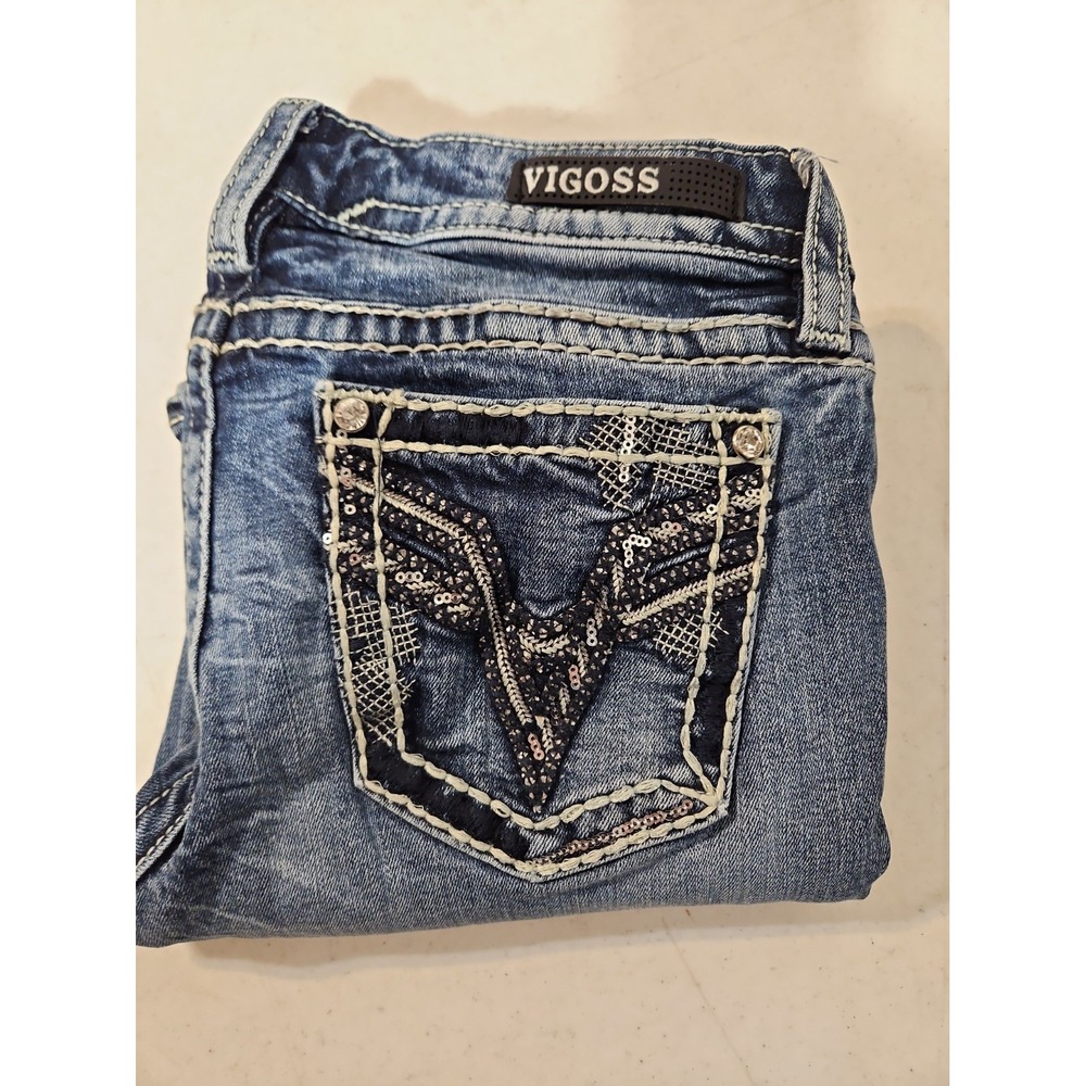VIGOSS Classic Fit jeans size 28x32 Womens Bootcut Denim Jeans Thick Stitch(1899